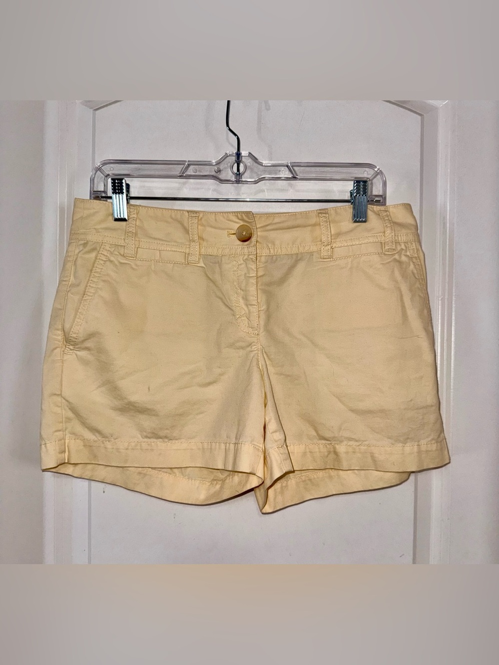 LOFT Pale Yellow Cotton Bermuda Shorts